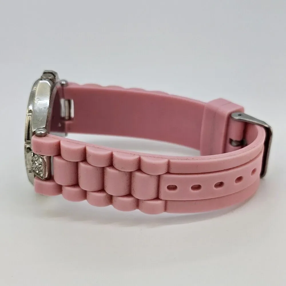 2X Women's Watch 38MM Pink Black Dial Pink Black Plastic Bands New Battery‎